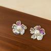 Fashion Colorful Flower Earrings For Women Elegant Imitation Pearl Stud Earrings Unique Design Brincos Wedding Jewelry Gifts