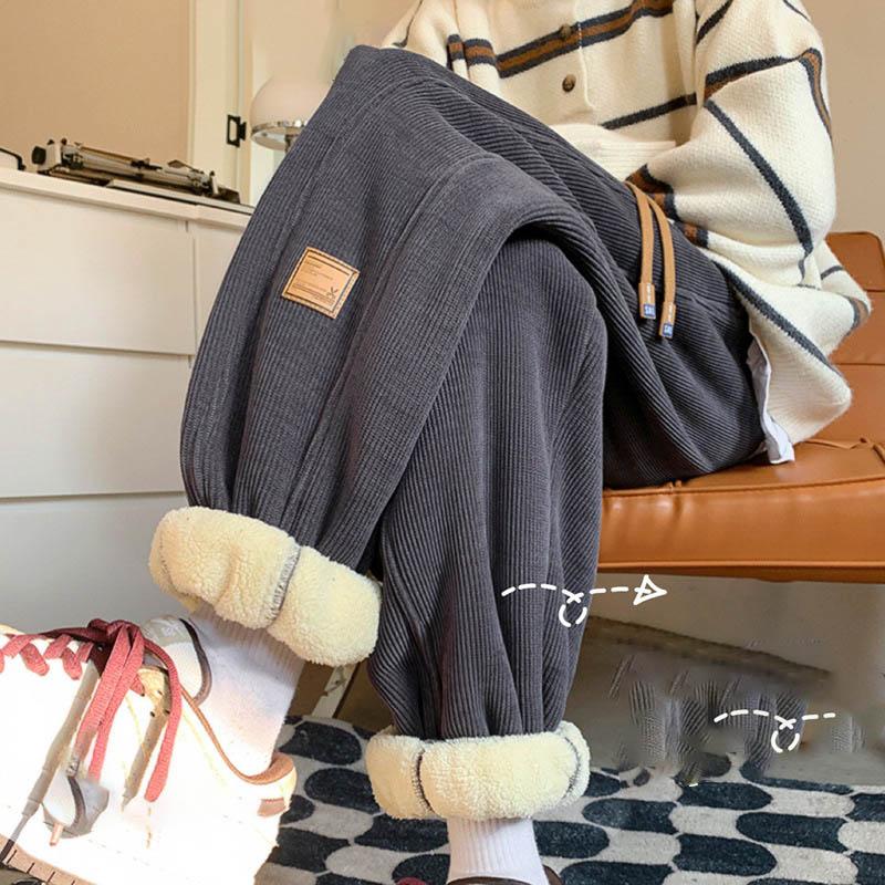 

Зимние мужские брюки из вельвета из овечьей шерсти, мужские утепленные брюки, корейские мужские большие 6XL, спортивные плюшевые утолщенные повседневные мужские брюки XS темно серый