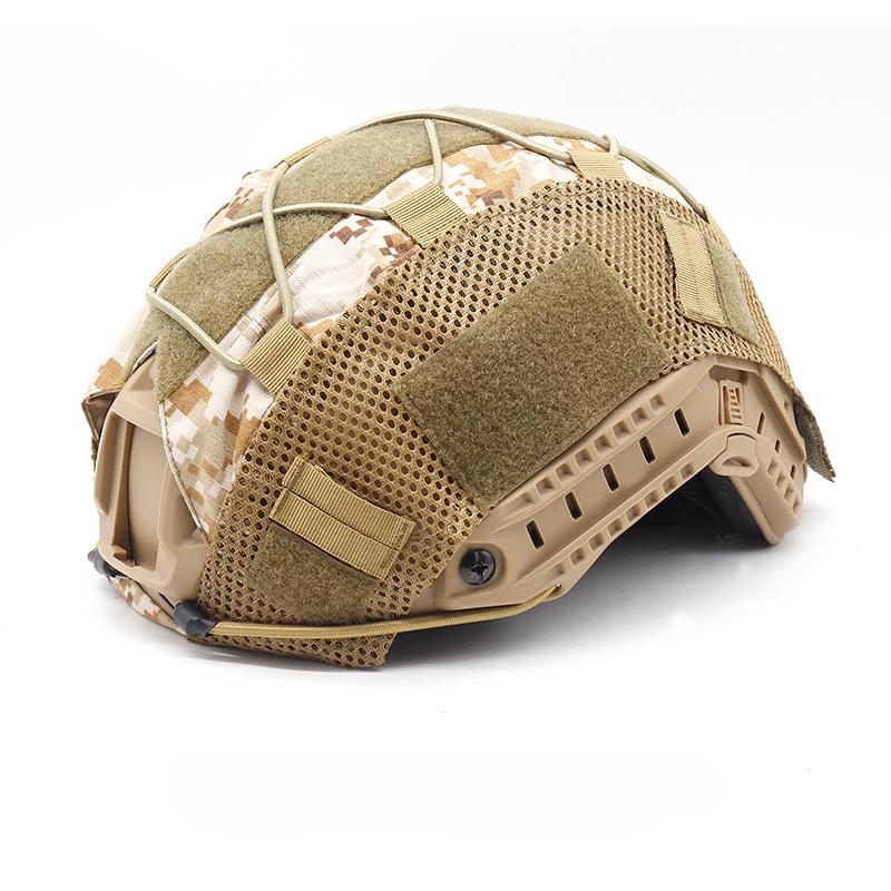Tactical Helmet Cover Camo Cloth Cover for Airsoft Fast Helmet with Velcro, Nylon Loops & Shock Cord for Military-Without Helmet