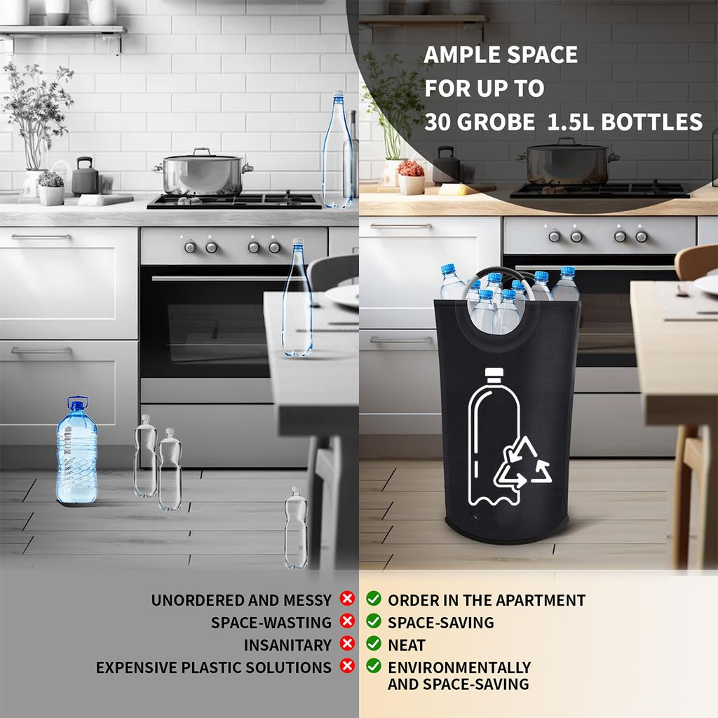 Aluminum Handle Recycling Bottle Storage Dirty Clothes Basket Detachable Storage Basket Recycling Basket Home Folding Recycling