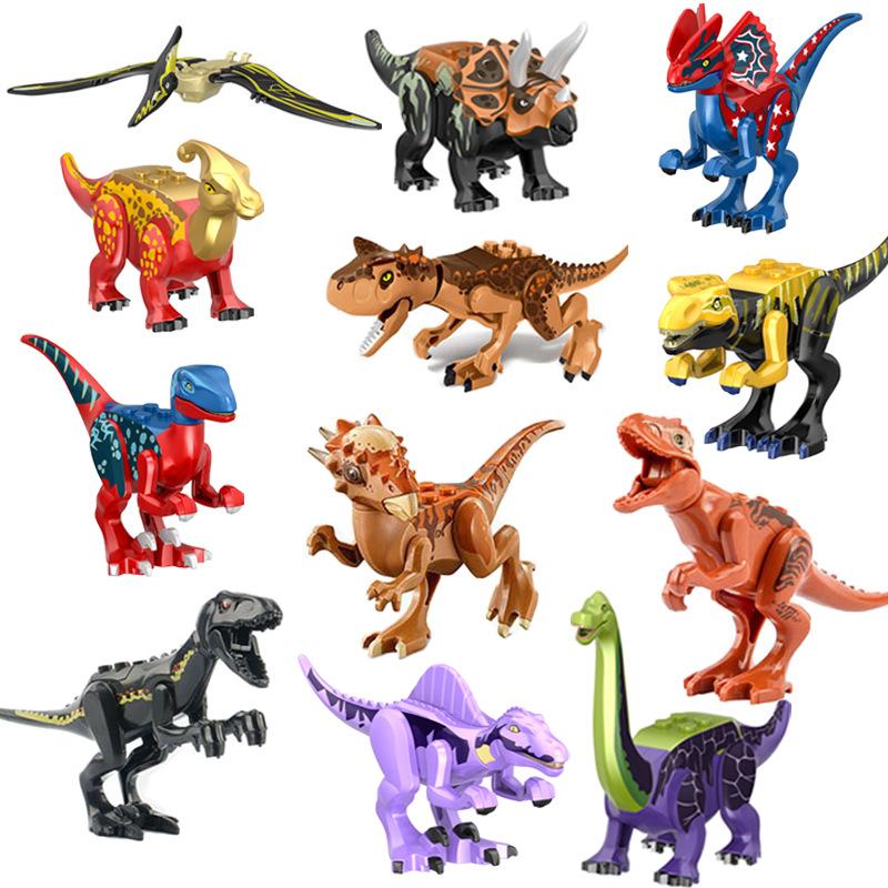 Dinosaur Building Block Model Tyrannosaurus Rex Pterosaur Triceratops Velociraptor Small Particle Assembly Children'S Toys