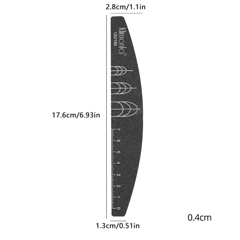 5Pcs Black Nail Files For Manicure Sanding Double Sided Nail File 120/180 Grit Nail Art Care Tools High Quality Polishing Tools