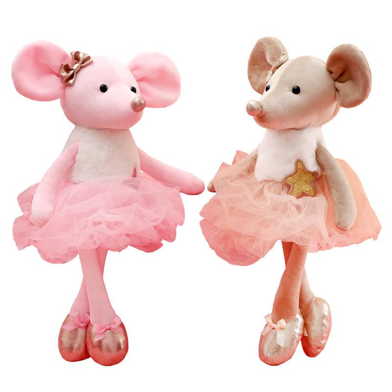 Plush Ballet Mouse Toy With Pp Cotton Filling For Girls And Kids Gift