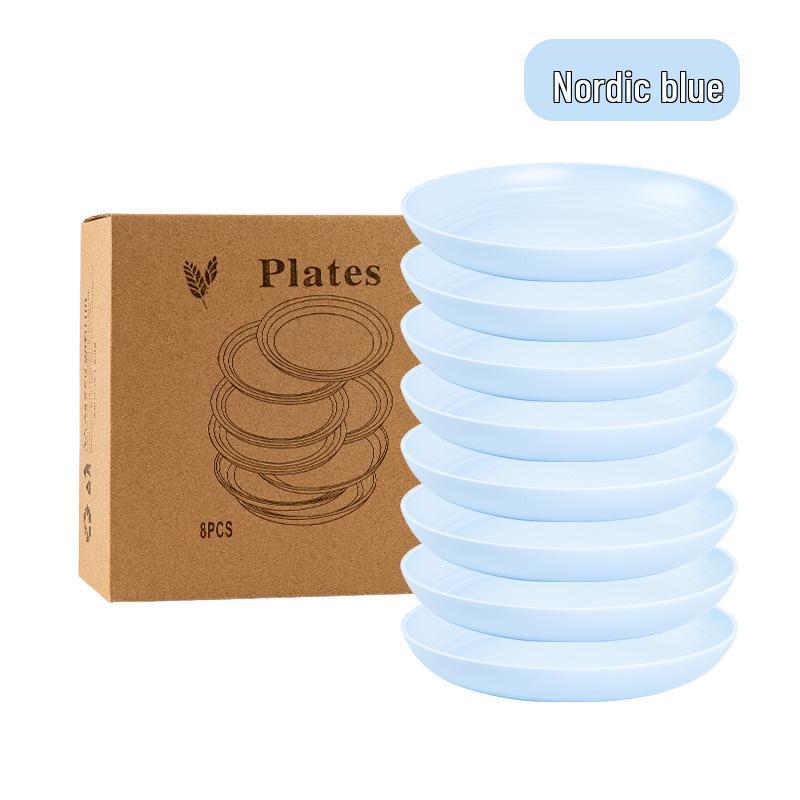 Cross-border Plastic Tableware Set: Plates, Bowls, Cups, Vomit Bowls, 24-Piece for Home Use.