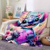1pc Happy Stitch Blanket Lightweight Flannel Throw for Sofa Bed Travel Camping Livingroom Office Couch Chair