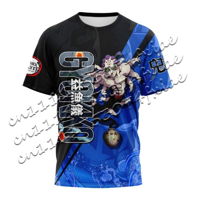 Men's/Women's New Tanjiro Kamado T-Shirt Short Sleeve Demon Slayer Water Breathing Print Anime Fan Fashion Casual Streetwear