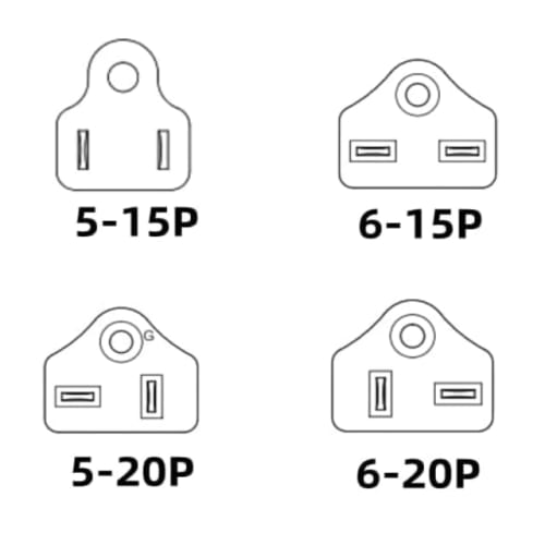 Tekit 5-15P To 5-15R & 5-20R, 15-Amp Household AC Plug To 20-Amp T-Blade Power Adapter; Nema 5-15P To 5-15R/5-20R 20-Amp Comb AC Adapter (5-15P To 5-1