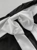 European & American One-Shoulder Black & White Dress with Large Bow & Bell Sleeves – Slimming Hot Girl Style