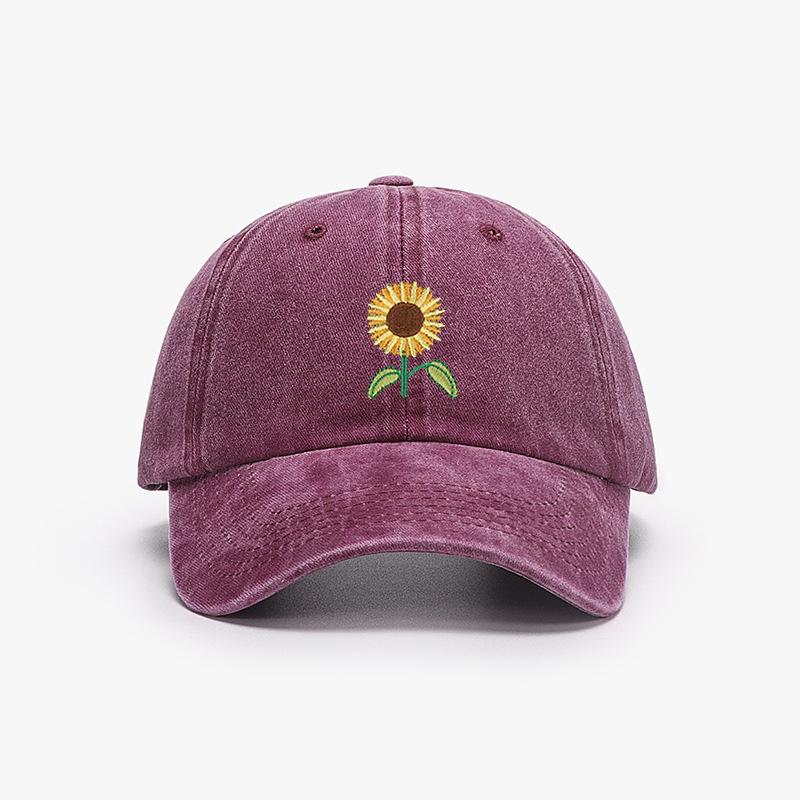 Berretto da Baseball Girasole Ricamato Pianta Papà Cappellino Trucker alla Moda Lavato Vintage Cappello da Sole da Donna Cotone Cappelli da Mamma