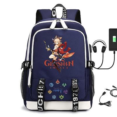 Genshin Impact Cosplay Backpack Schoolbag Teens Students Boys Girls Anime Cartoon Oxford Waterproof School Bag Travel Laptop Bag