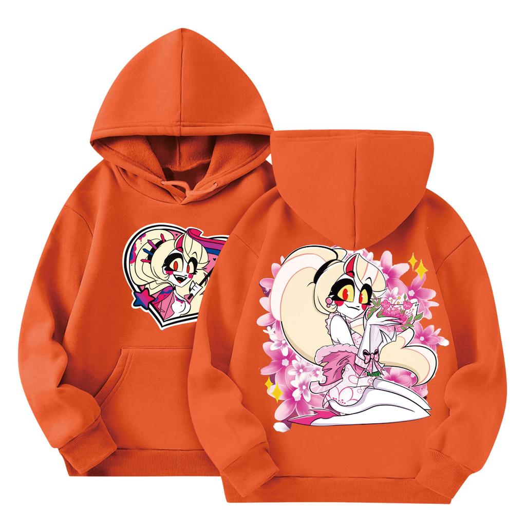 Child Fashion Lightweight Long Sleeve Pullover With Pockets  Print Hoodie