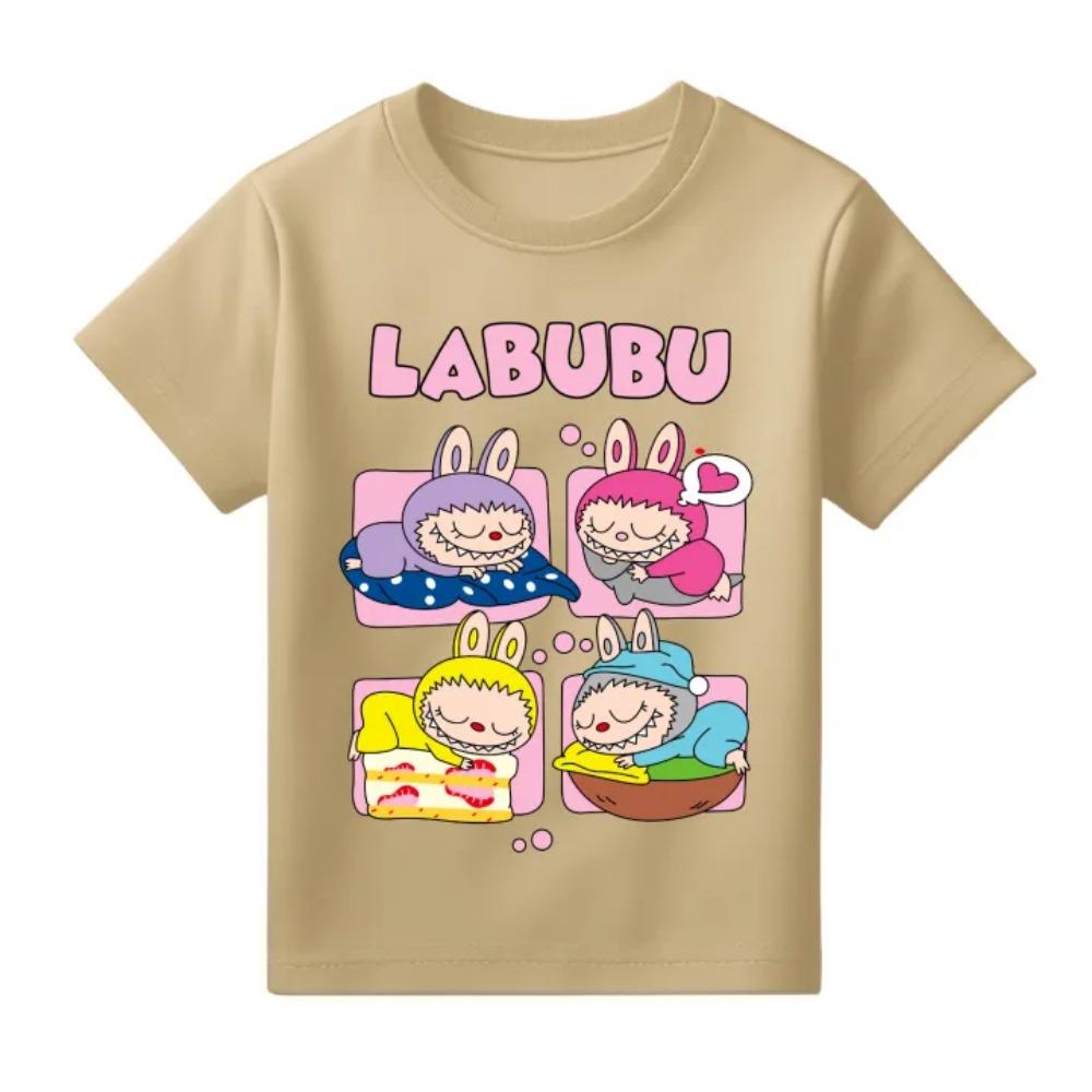 

Summer Popular Children s T-shirt Clothing Labubu Printed Girls Round Neck Short Sleeved Casual Variety of Colors to Choose From 100