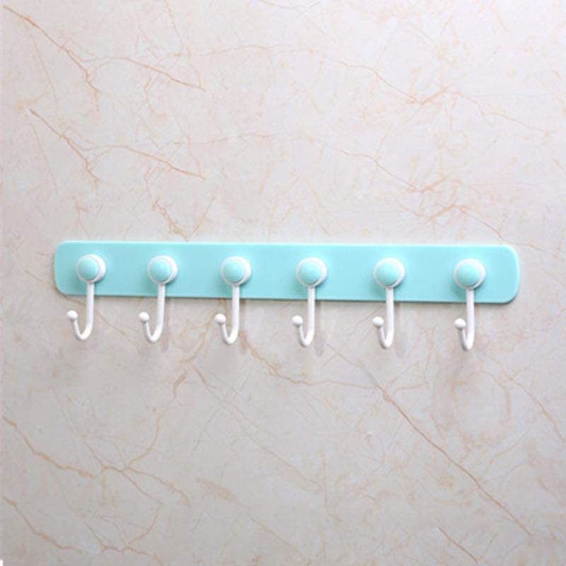 Creative Scandinavian Style Candy Color System Hooks Wall-mounted No-punch Storage Hooks Household Kitchen Bathroom Hooks