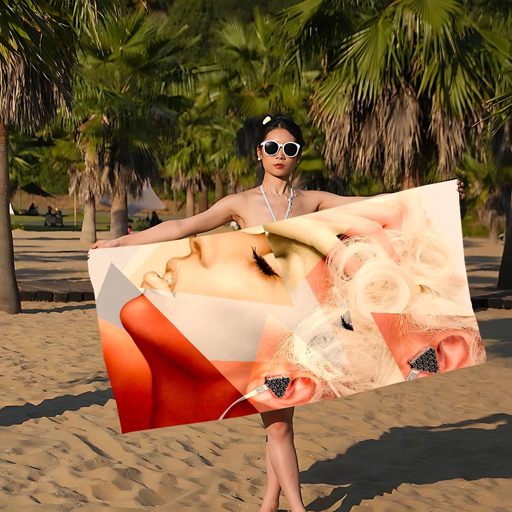 Singer L-Lady G-Gaga Big Microfiber Beach Towels Quick Dry Towel Sand Beach Towels Pool Towel For Travel Swim Pool Yoga