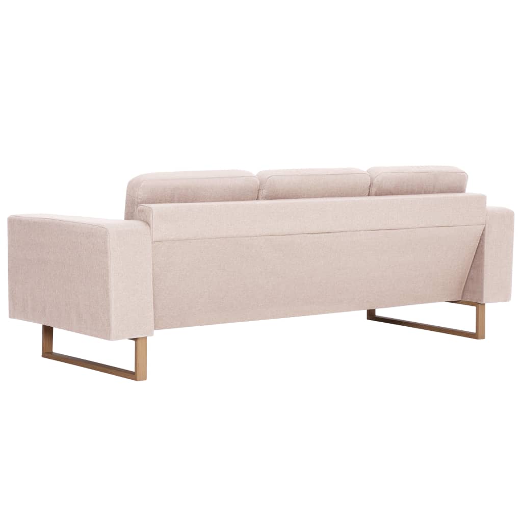 3 Seater Sofa Fabric Cream White