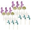 Mermaid Theme Cupcake Topper Cake Flags For Girl Birthday Party Decorations 
