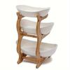 3-Tier Bamboo Fruit Basket | Stackable Kitchen & Fridge Organizer for Fruits Veggies Storage | Space-Saving Countertop Rack