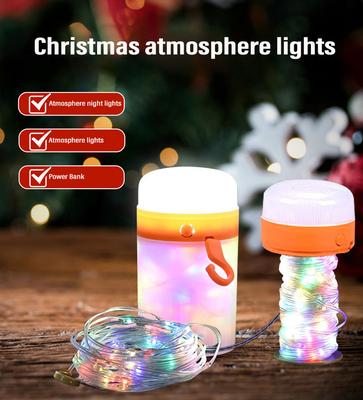 3-in-1 Camping Light LED Reel String Lights 10M Outdoor USB Camping Lamp Recyclable LED Night Light For Garden Tent Room Decor
