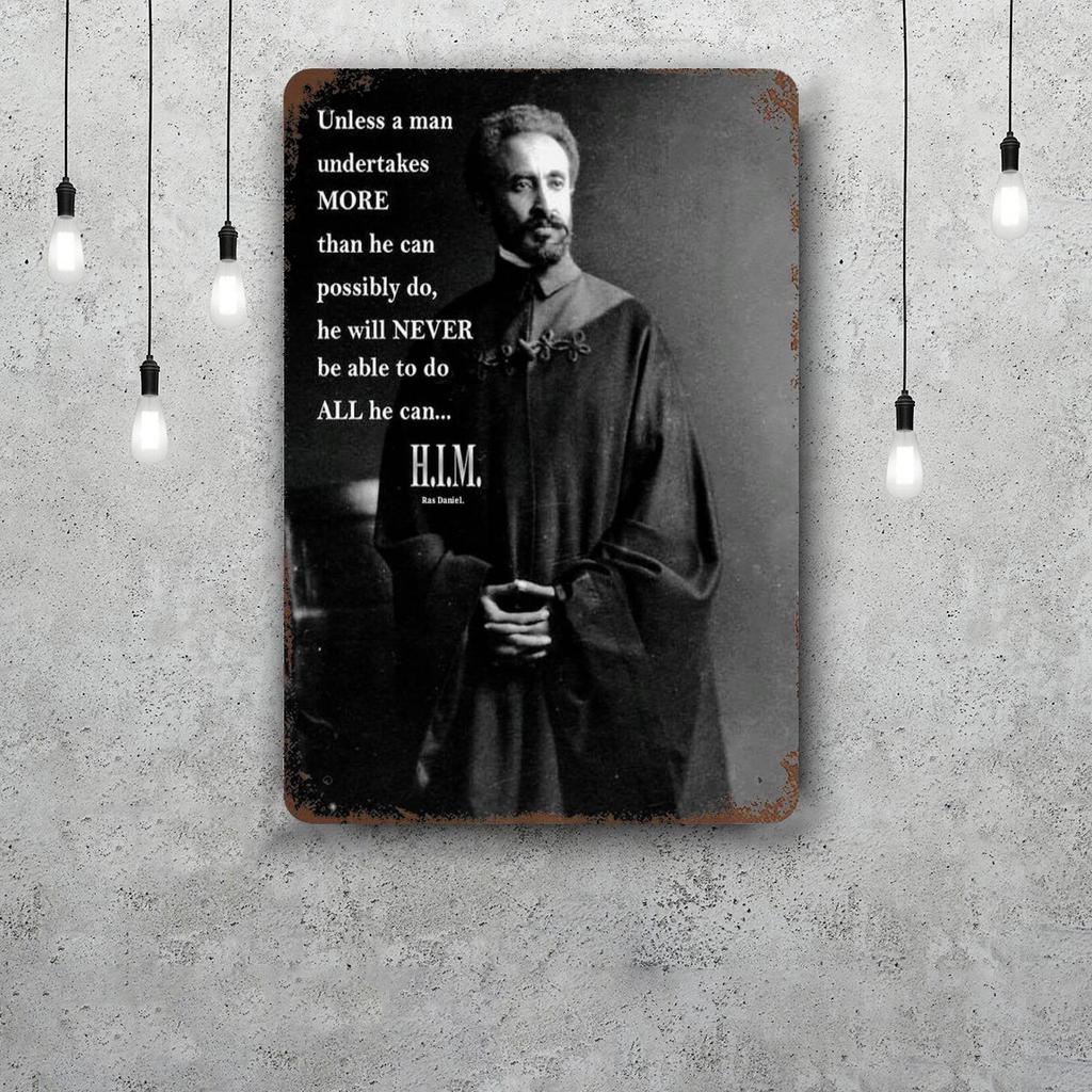 Haile Selassie Classic Poster Rusty Metal Plaque Retro Decorative Plate Bar Man Cave Garage Club Metal Sign Wall Decoration