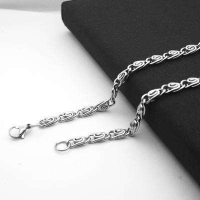 5MM roestvrijstalen ketting met tienduizend tekens, gedraaide en gebogen ketting, modeaccessoires voor mannen en vrouwen