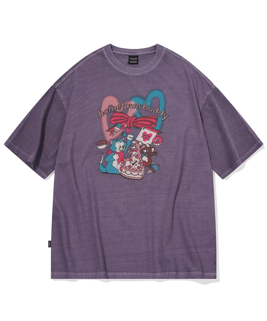 CPGN STUDIO Hometown Buddy Pigment Short Sleeve T-Shirt Ash Purple