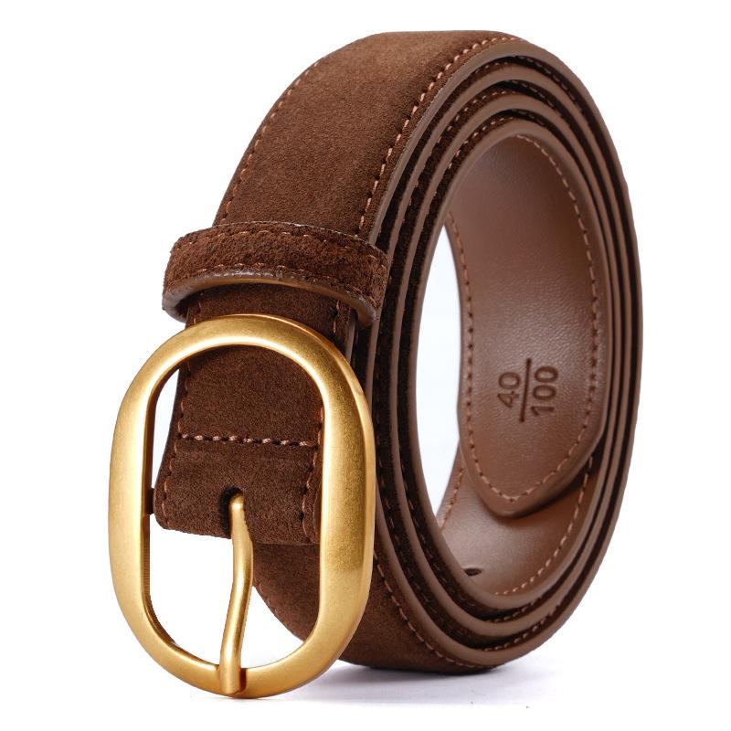Popular Anti-Velvet Leather Women S Belt Double-Sided Cowhide High-Quality Pin Buckle Leather Pants Belt Women one size