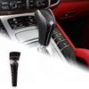 AIRSPEED Real Carbon Fiber Car Gear Shift Knob Head Cover for Porsche Cayenne 958 Stylish Interior Panel with Tape (2011-2017) - Double-Sided (Black)