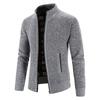 Men S Stand Collar Zip Up Knit Cardigan Jacket Long Sleeve Slim Fit Autumn Coat