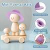 PATIKIL 2.3-inch Mini Formal Hats, Set of 12, Miniature Doll Hats, Craft Hair Accessories, Doll, Snowman Decoration, Multicolor