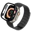 Carbon Fiber Strap+PC Case For Apple Watch Band Ultra 2 49mm 45mm 41mm 44mm 40 42mm Magnetic Bracelet iWatch 9 8 7 6 5 4 3 SE