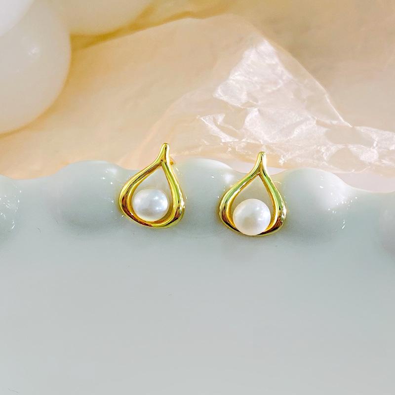 

Элегантные серьги с каплями воды и жемчугом, стильные, элегантные, повседневные, интеллектуальные серьги для поездок на работу