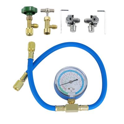 Wisepick R290 und R600A Ladeschlauch und Manometer Set Dosen-Set Kugel (mit Hahn) (Manometer + Ventil)