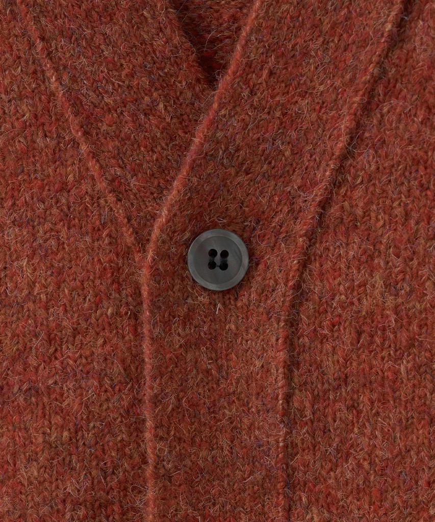 Blond9 Wool Boucle V-Neck Cardigan_Orange
