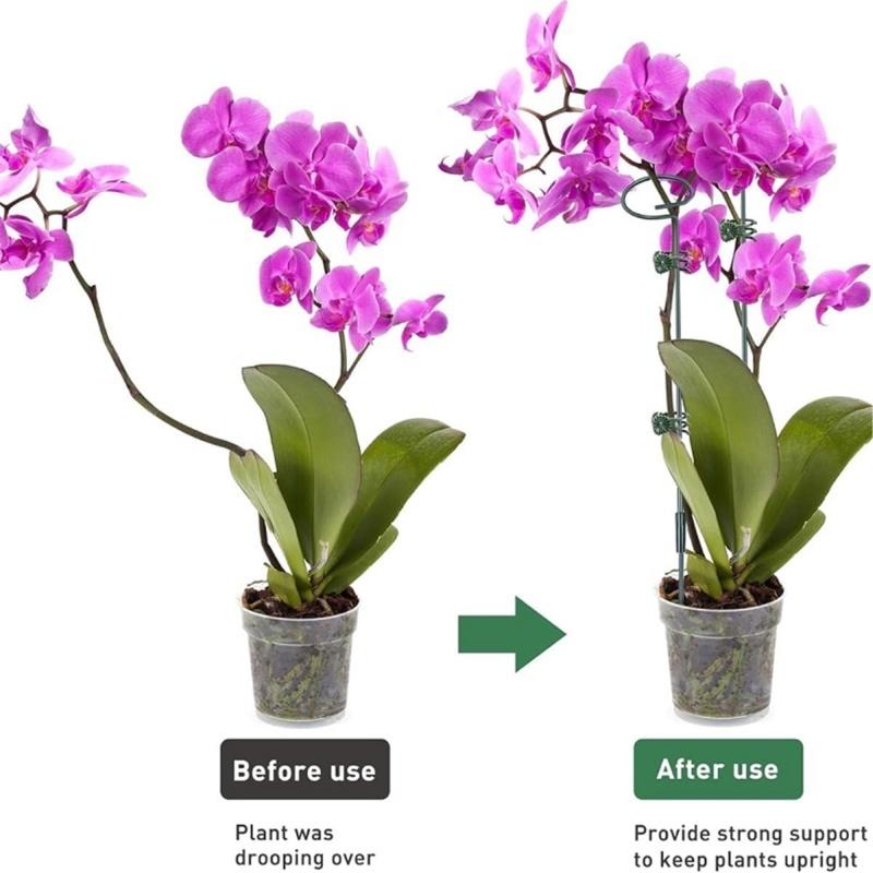 22Pcs Flexible Plant Support Bracket With 22 Green Clip Bendable Garden Stakes For Outdoor Plant Stem Healthy Growth