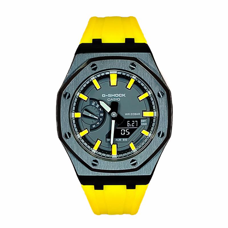 

CASIO Men Liquid Crystal,Analog Dual Display Series 44mm Black Watch GA-2100-1A1(Watch3--)