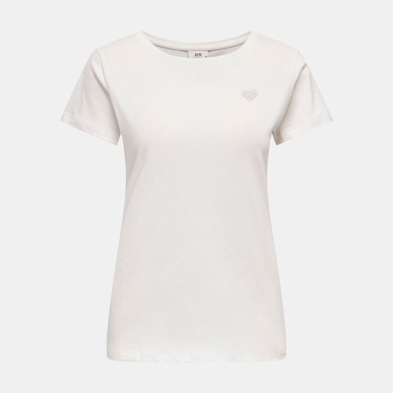 

T-shirt paris cloud dancer studio heart with rhinestones motif Woman JDY XL белый