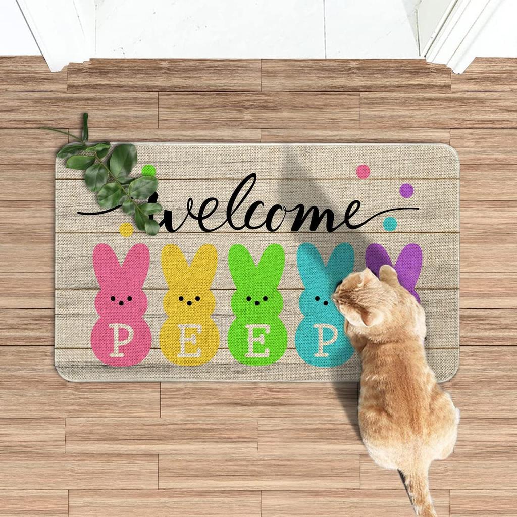 Cartoon Cat Floor Mat Entrance Entrance Crystal Velvet Dirt-resistant and Wear-resistant Foot Mat Floor Mat