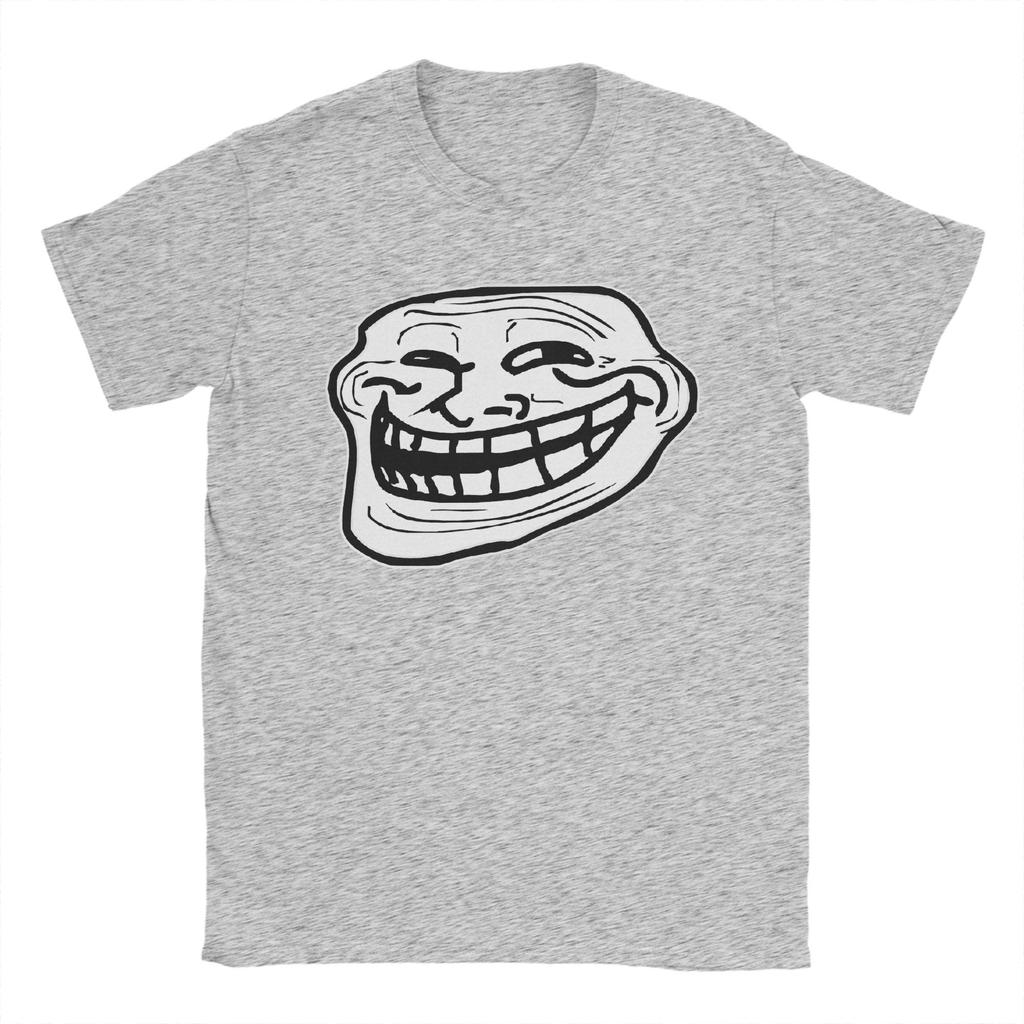 Creative Troll Face Memes Funny T-Shirt for Men Round Neck 100% Cotton T Shirt Comic Humor Short Sleeve Tees Printed Clothing