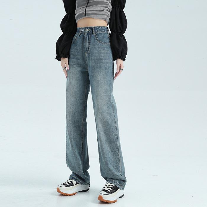 

Women s 2025 High-Waisted Wide-Leg Jeans - Loose & Slimming Straight Leg for Petite Women, New Spring/Autumn Styles L