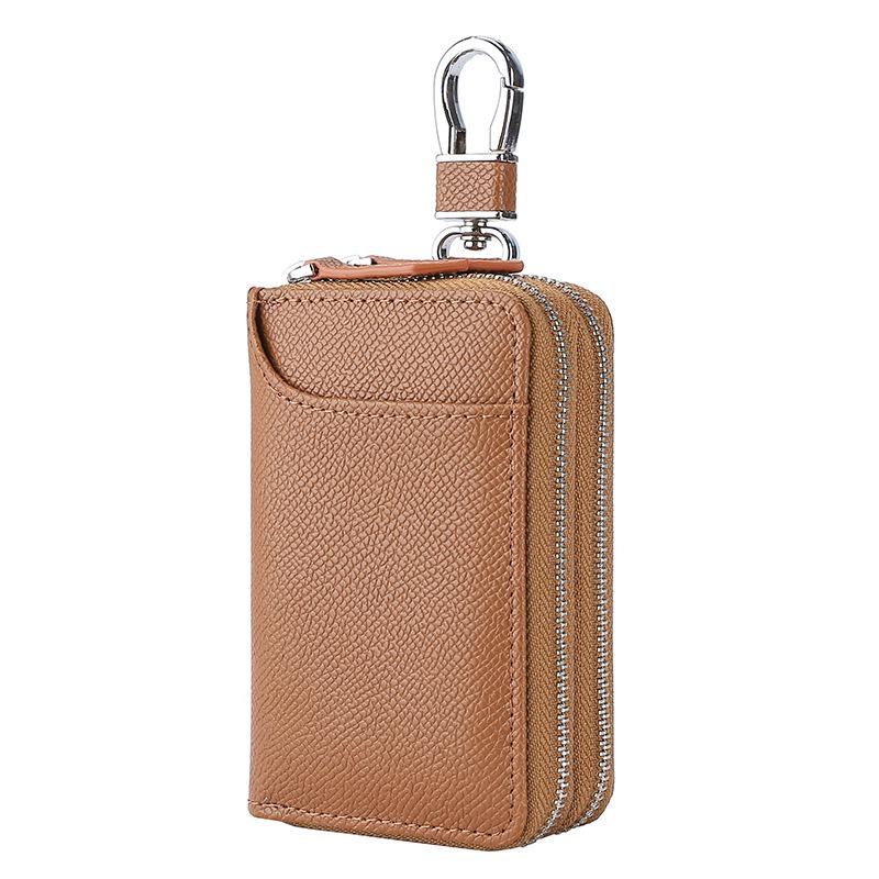 „Universal-Autoschlüsselhülle und Multifunktions-Kartenhalter aus echtem Leder mit Schlüsselanhänger für Männer und Frauen“