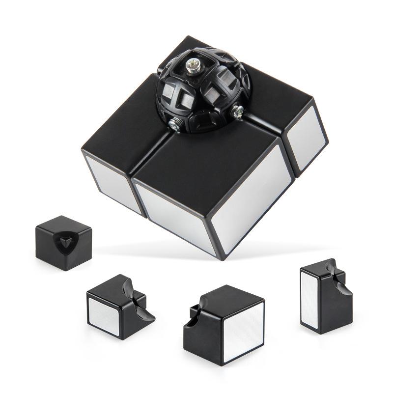 P168-6 Children'S Science And Education Puzzle Rubik'S Cube Smooth Racing 5.7Cm Second Order Rubik'S Cube Special Shaped Mirror Rubik'S Cube Silver