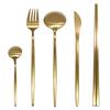 LEREVE Brand Cutlery 10 Colors Dinner Cutlery Gold Set, Arete, Available, Knife, Fork, Spoon, Teaspoon, Chopsticks, 5-Piece Set,