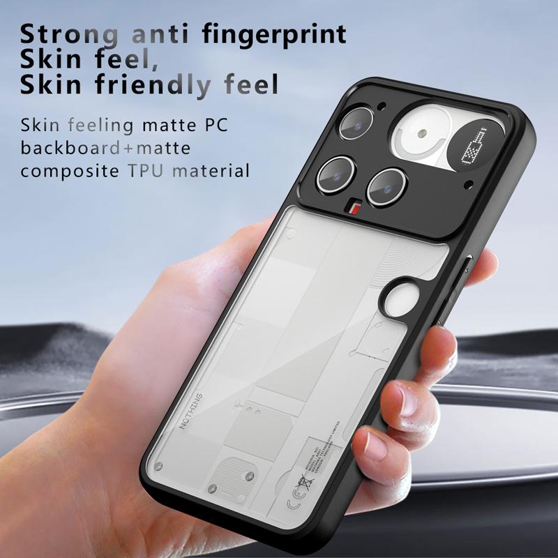 For Nothing Phone 3 Case Shockproof Frosted Skin Feel Matte PC+TPU Anti-fingerprint Transparent Cover for NothingPhone (3)