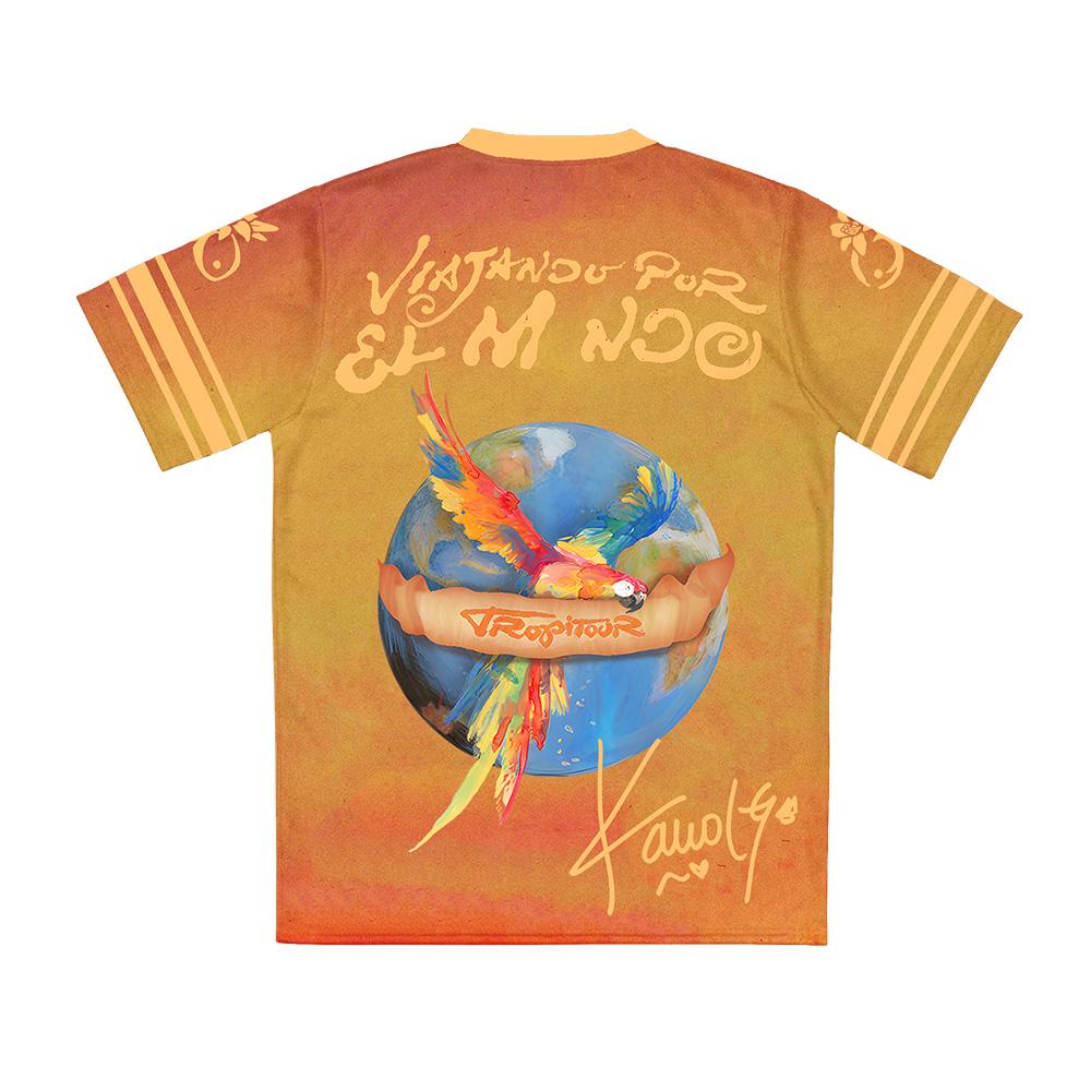 Karol G Viajando Por El Mundo World Tour 2026 Jersey Football Tee Unisex Streetwear V-neck Loose Short Sleeve T-shirt Men Shirts