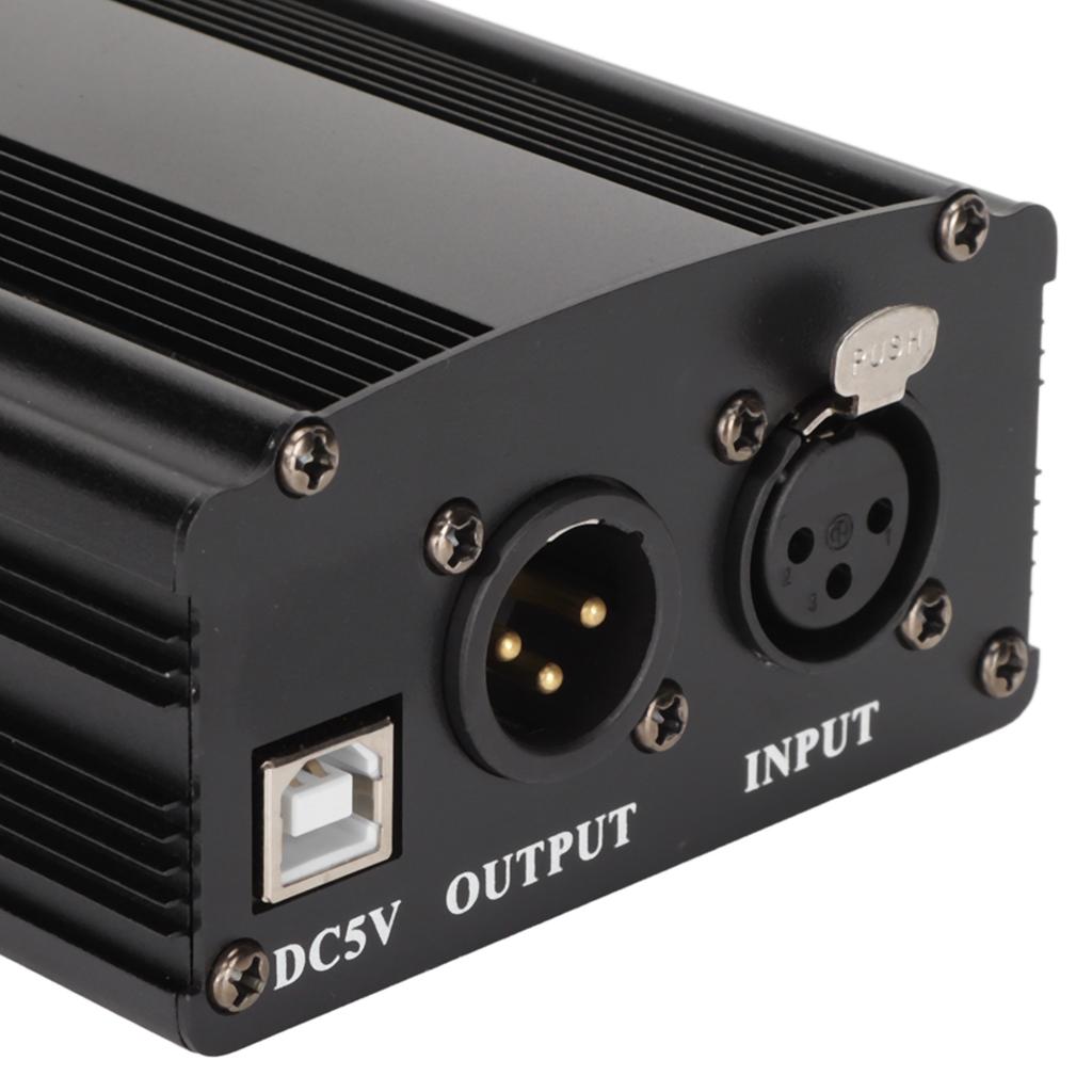 Microphone   Power Supply, 1 Channel, 48V USB Power Supply for Condenser Microphones, with Indicator Light, with 3 Pin XLR Cable