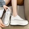 Fashion 2025 New 8.5cm Women dermis Sneakers Autumn Winter Hidden Heel Casual Shoes Side Zip Women White Platform White shoes 34 40