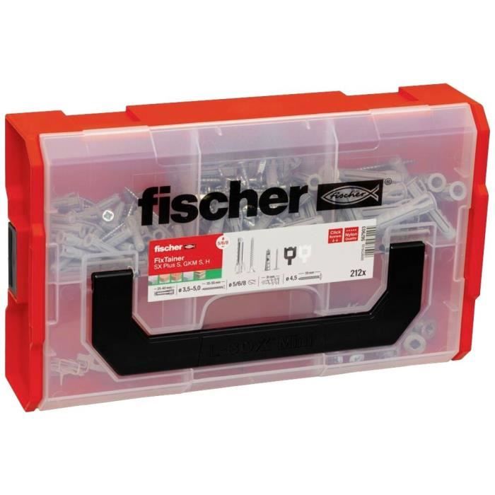 Fixtainer sx plus set de fixation - fischer - 567903 212 pc(s) - blanc - pack