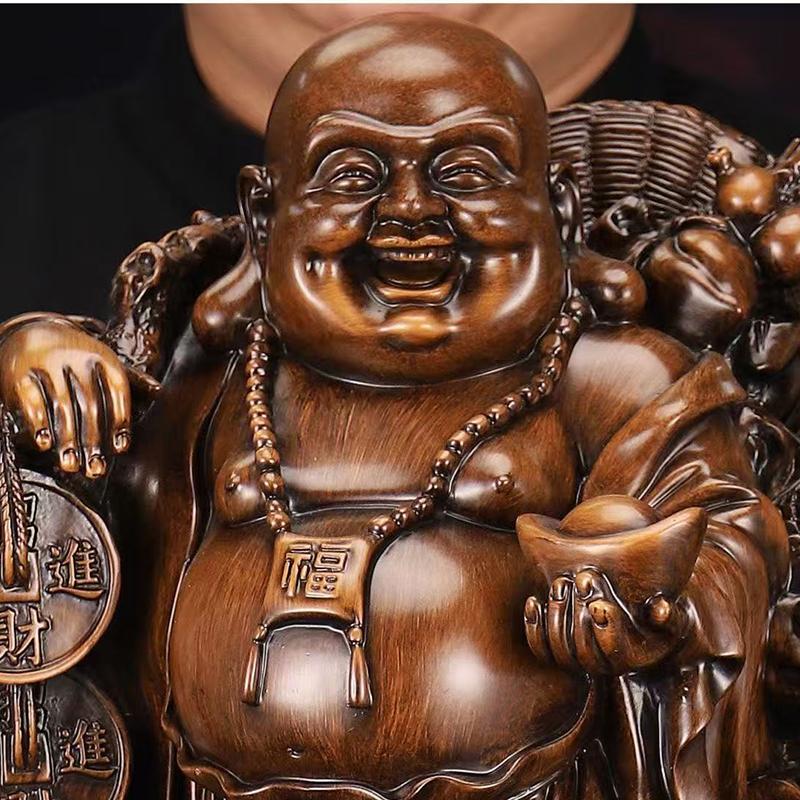 Resin Maitreya Buddha God of Wealth Statue Chinese Buddha Statues  Home, Room, Office Decoration Accumulate Wealth Accessories