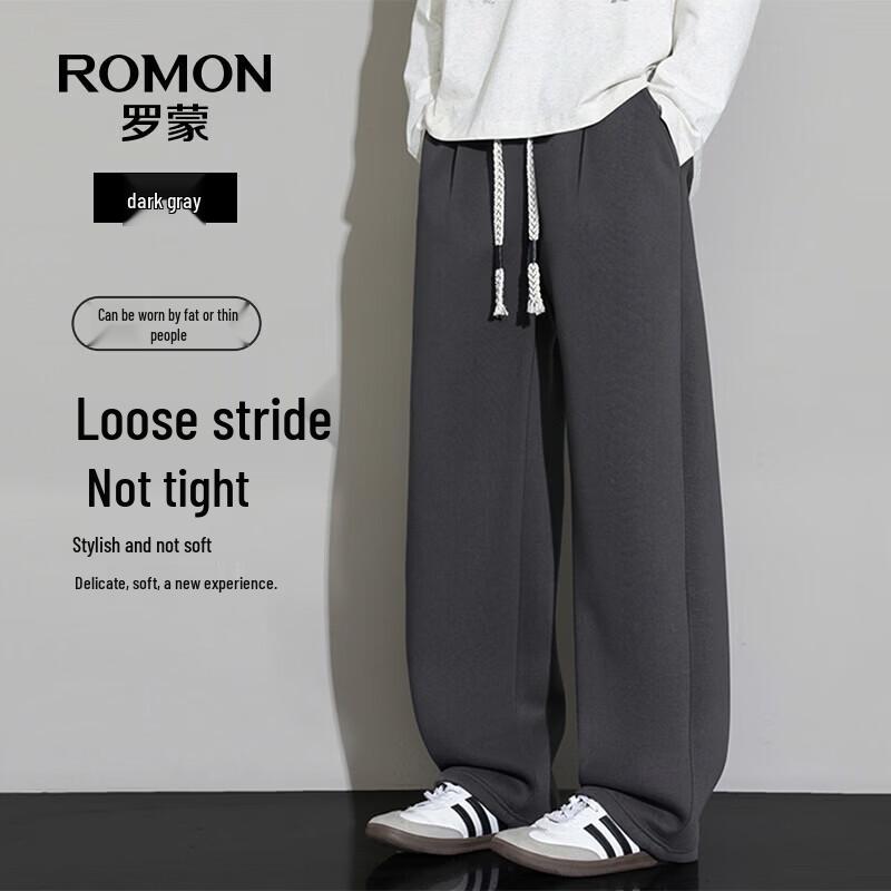 ROMON Men s Drawstring Loose Casual Trousers 3XL