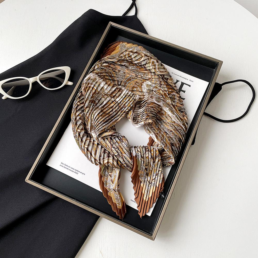 

Весенне-летний атласный длинный шарф для женщин, солнцезащитная шаль, модный атласный длинный шарф для красоты, универсальный дорожный шарф 70*70cm